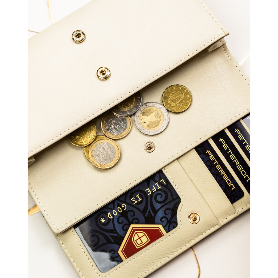 Leather and leatherette wallet RFID PETERSON PTN PX22-PF2