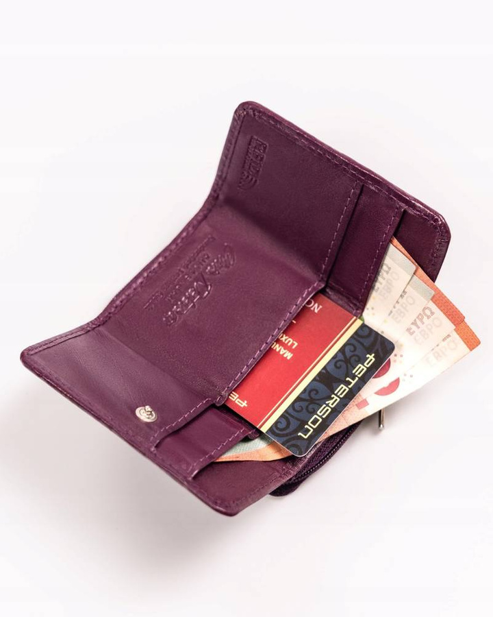 Leather wallet RFID PETERSON PTN RD-210-MCL