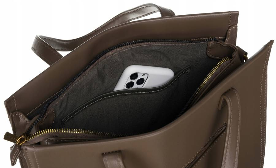 Leatherette shopper bag DAVID JONES 6882-2