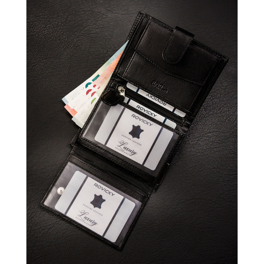 Leather wallet RFID RONALDO RM-04L-BDF-BL