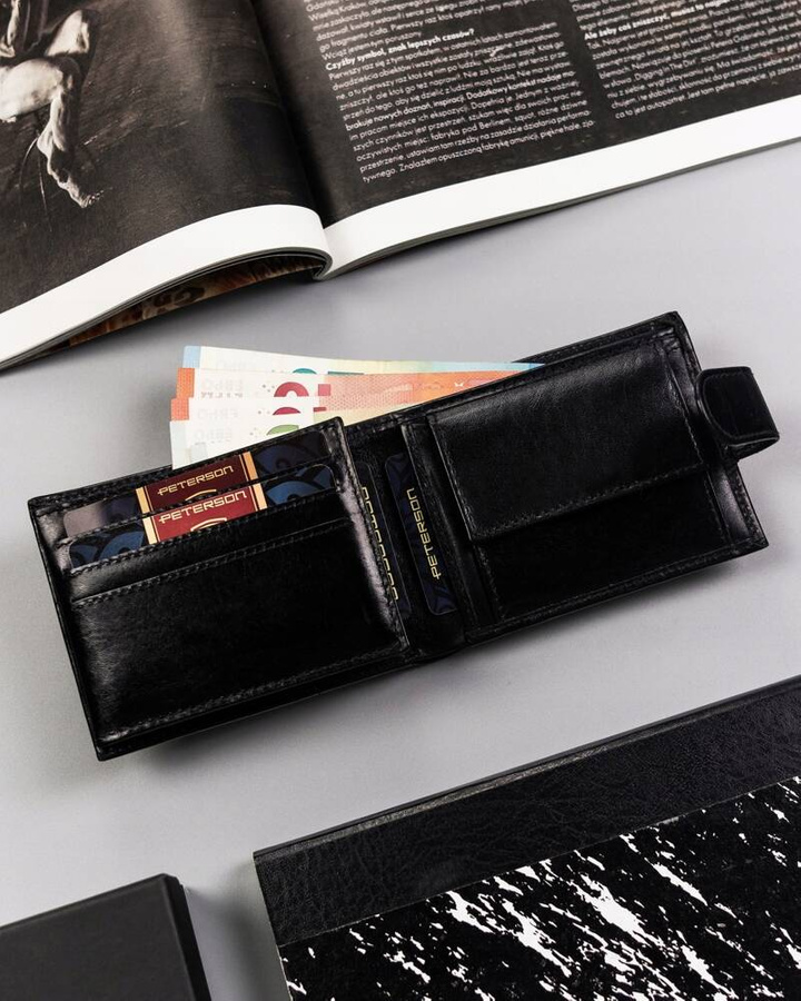 Leather wallet RFID PETERSON PTN 22302L-VT-E