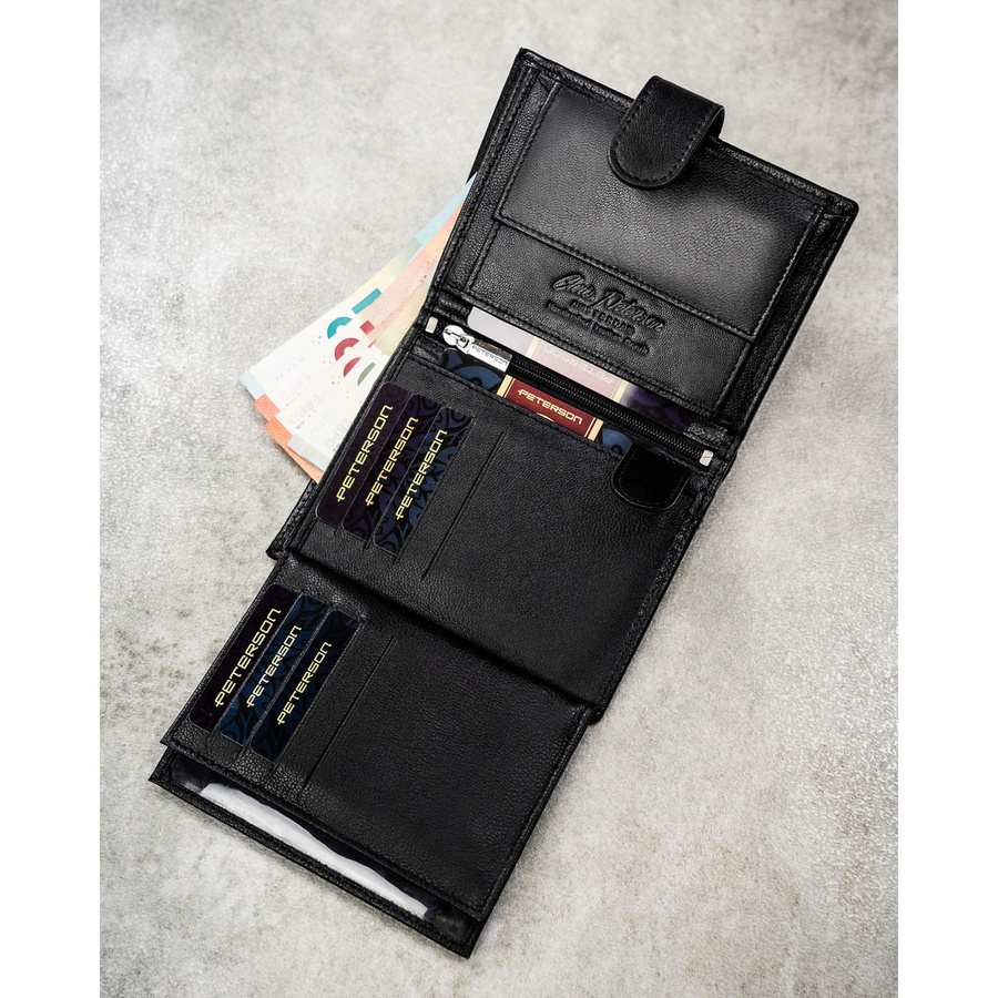 Leather wallet RFID PETERSON PTN N4L-DOT