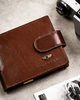 Leather wallet+case+key ring set PETERSON PTN SET3-N78L-VT